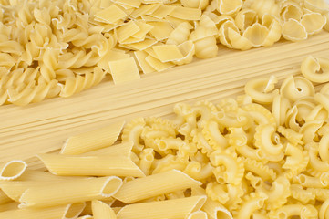 different kind of pasta - background