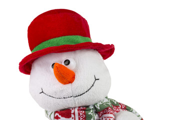 Happy Christmas snowman , isolated on white background