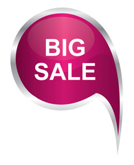 vector - pink big sale icon speech bubble 