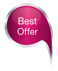 Vector - pink best offer icon speech bubble 