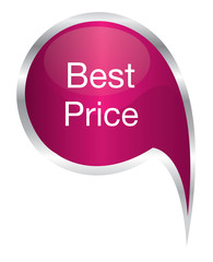 vector - pink best price icon speech bubble 