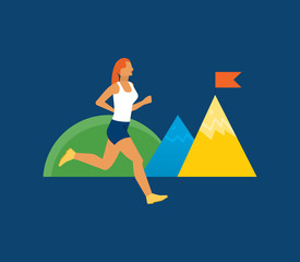 Fototapeta premium Illustration on the theme of fitness and an active lifestyle