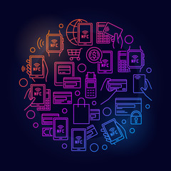 NFC payment colorful illustration