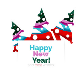Christmas and New Year geometric banner with text