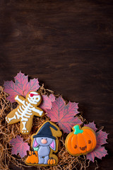 Funny gingerbread cookies for Halloween