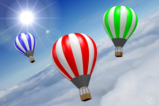 3D hot air balloons