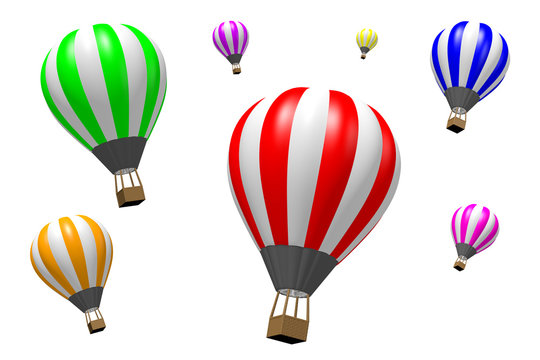 3D hot air balloons