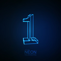 Neon 3D number 1