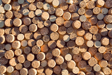 Fototapeta premium Shadow on the backgrounds of of wine corks.