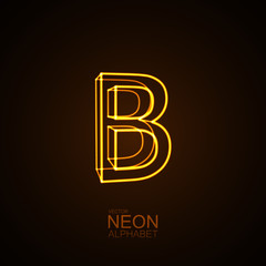 Neon 3D letter B
