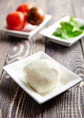 Italian caprese, mozzarella, tomatoes, basil