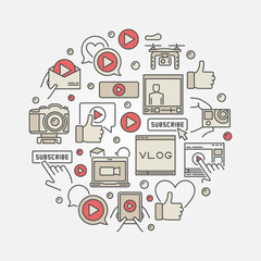 Vlogging round illustration