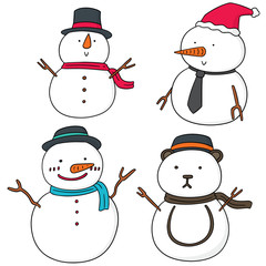 vector set of snowman