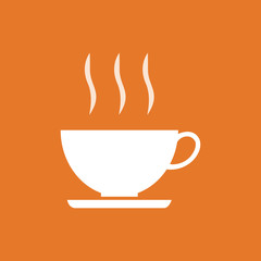 Flat icon cup of coffee. Time for break. Vector illustration.