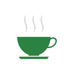 Flat icon cup of coffee. Time for break. Vector illustration.