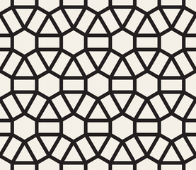 Vector Seamless Black and White Geometric Lace Pattern