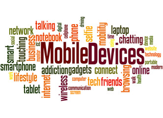 Mobile devices, word cloud concept