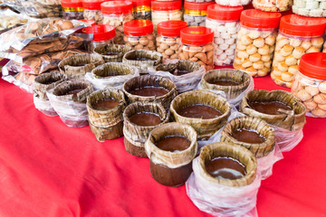 Glutinous rice cake with cookies for Chinese festive celebration