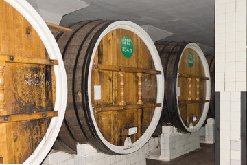 The barrels at the winery