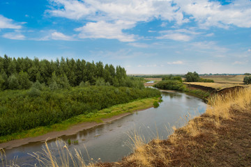 Fototapeta na wymiar River near the village. 