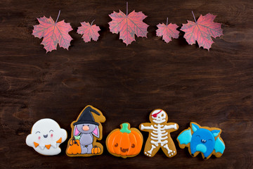 Funny gingerbread cookies for Halloween