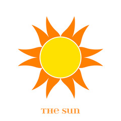 Vector Orange Sun Symbol over white.