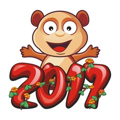 2017 cartoon number - text design 