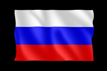 flag of Russia on black background