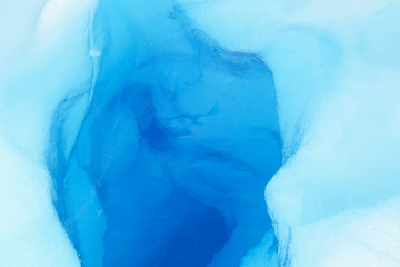 Detail of a tunnel in a glacier.
