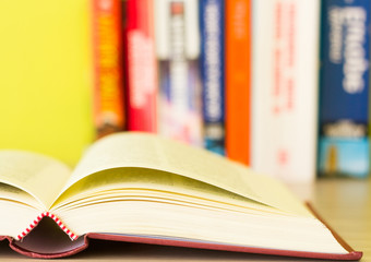 Opened book on the desk