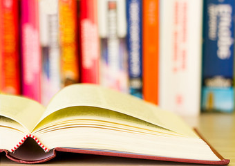 Opened book on the desk