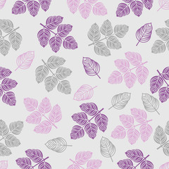 Seamless pattern with colored leaves.