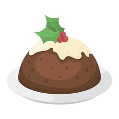 Christmas cookie cake isolated vector icon