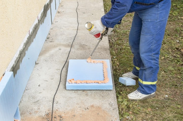 The process of applying construction foam