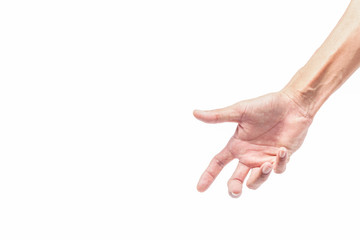 hand isolated on white background.