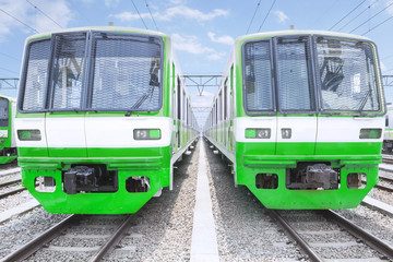 Two electric trains after recondition