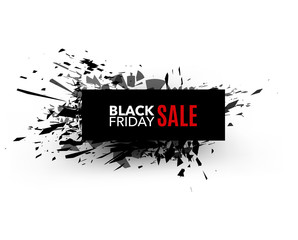 Black Friday sale inscription design template. Rectangular banne