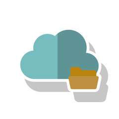 Cloud with file icon. Cloud computing storage technology and virtual theme. Isolated design. Vector illustration