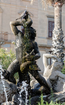 Triton fountain in Trapani, Sicily