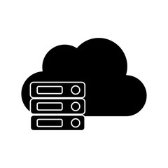 Cloud and data base icon. Cloud computing storage technology and virtual theme. Isolated design. Vector illustration