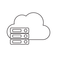 Cloud and data base icon. Cloud computing storage technology and virtual theme. Isolated design. Vector illustration