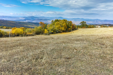 Autumn landscape of Cherna Gora mountain, Pernik Region, Bulgaria