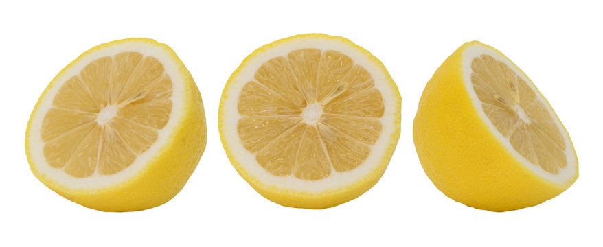 Lemon slice isolated on white collection