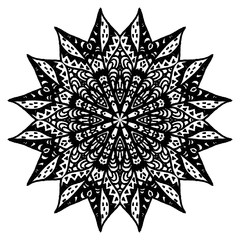 Mandala. Floral ethnic abstract decorative element. Hand drawn background.