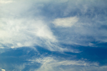 Naklejka na ściany i meble Blue sky with beautiful clouds. Nature background.