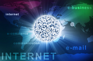 Abstract digit ball hi-tech global technology