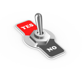 3d yes no toggle switch button