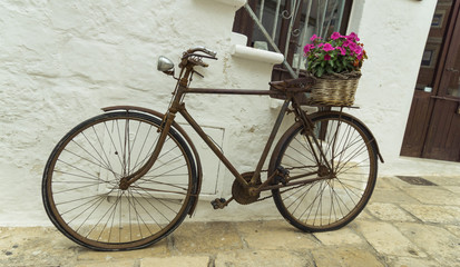 Fototapeta na wymiar Rusty Vintage Bicycle Background