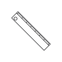 Ruler icon. School education supply and object theme. Isolated design. Vector illustration