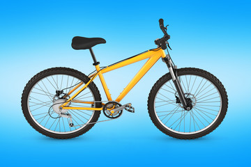 mountain bike isolated on blue gradient background 3d render